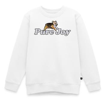 Pure Joy Corgi Lauf - Kinder Premium Organic Sweatshirt - Weiß - Vorne - AI Model Kid Male (0cm)
