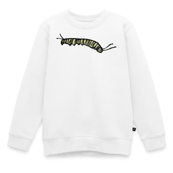 Gestreifte gelbe Raupe - Kinder Premium Organic Sweatshirt - Weiß - Vorne - AI Model Kid Male (0cm)
