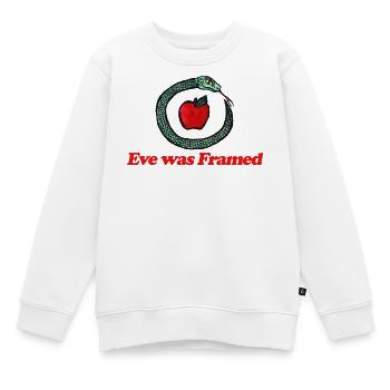 Eva wurde eingerahmt: Schlangenapfel - Kinder Premium Organic Sweatshirt - Weiß - Vorne - AI Model Kid Male (0cm)
