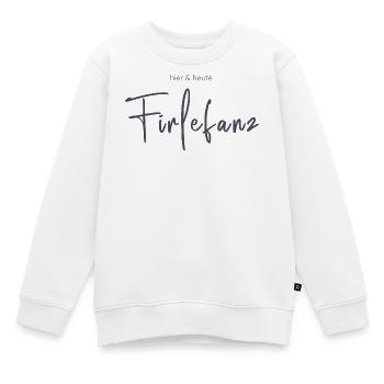 Hier & Heute Firlefanz – Humorvolle Typografie - Kinder Premium Organic Sweatshirt - Weiß - Vorne - AI Model Kid Male (0cm)