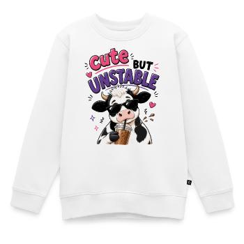 Süsse aber labile Kuh mit Eiskaffee - Kinder Premium Organic Sweatshirt - Weiß - Vorne - AI Model Kid Male (0cm)