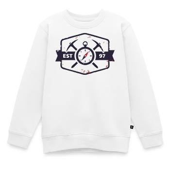 Bergretter Kompass Wappen - Kinder Premium Organic Sweatshirt - Weiß - Vorne - AI Model Kid Male (0cm)