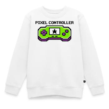 Pixel Controller Logo Grafik - Kinder Premium Organic Sweatshirt - Weiß - Vorne - AI Model Kid Male (0cm)