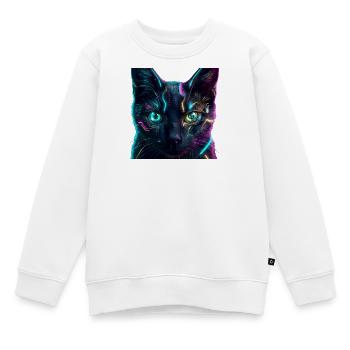 Katzen-Neonnetz - Kinder Premium Organic Sweatshirt - Weiß - Vorne - AI Model Kid Male (0cm)
