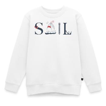SAIL – Maritimes Typografie Design - Kinder Premium Organic Sweatshirt - Weiß - Vorne - AI Model Kid Male (0cm)