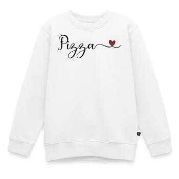 Pizza Heart - Kinder Premium Organic Sweatshirt - Weiß - Vorne - AI Model Kid Male (0cm)