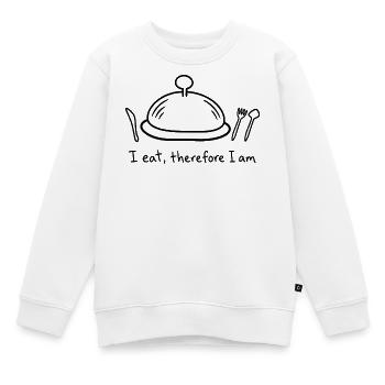 Ich esse, also bin ich - Kinder Premium Organic Sweatshirt - Weiß - Vorne - AI Model Kid Male (0cm)