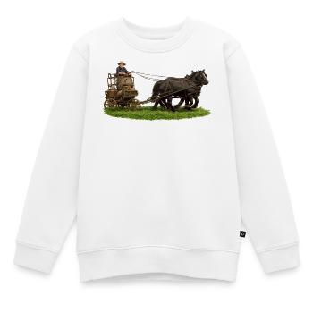 Pferde- und Kutschtour - Kinder Premium Organic Sweatshirt - Weiß - Vorne - AI Model Kid Male (0cm)