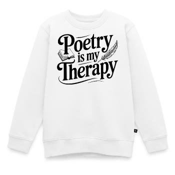 Poesie ist meine Therapie - Kinder Premium Organic Sweatshirt - Weiß - Vorne - AI Model Kid Male (0cm)