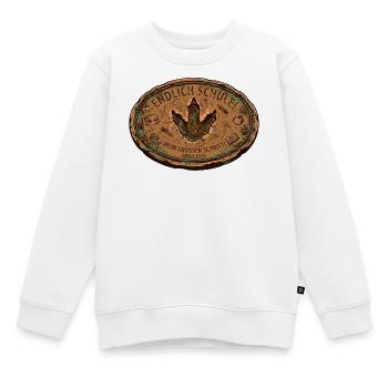 Dino Fußabdruck Endlich Schule - großer Schritt - Kinder Premium Organic Sweatshirt - Weiß - Vorne - AI Model Kid Male (0cm)