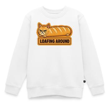 Lustiges wütendes Katzenbrot-Baguette - Kinder Premium Organic Sweatshirt - Weiß - Vorne - AI Model Kid Male (0cm)