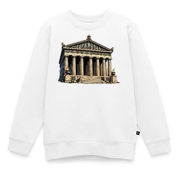 Klassischer Tempel Parthenon Grafik - Kinder Premium Organic Sweatshirt - Weiß - Vorne - AI Model Kid Male (0cm)