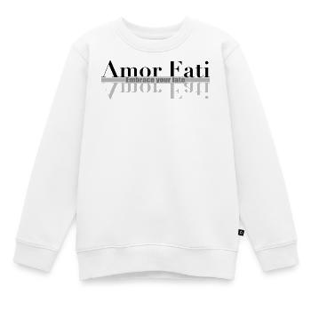 Amor Fati - Embrace your Date - Kinder Premium Organic Sweatshirt - Weiß - Vorne - AI Model Kid Male (0cm)