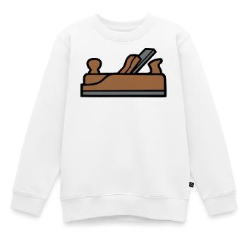 Hobel Tischler Icon - Kinder Premium Organic Sweatshirt - Weiß - Vorne - AI Model Kid Male (0cm)
