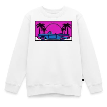 Retro 80er Auto Logo - Kinder Premium Organic Sweatshirt - Weiß - Vorne - AI Model Kid Male (0cm)