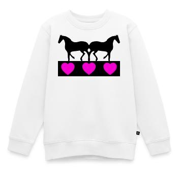 horses - Kids Premium Organic Sweatshirt - white - Front - AI Model Kid Male (0cm)