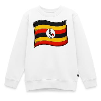 Uganda flag art with crane - Kids Premium Organic Sweatshirt - white - Front - AI Model Kid Male (0cm)