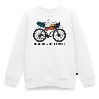 Elevation Is Just A Number Gravel Bikepacking Art - Kids Premium Organic Sweatshirt - white - Front - AI Model Kid Male (0cm)