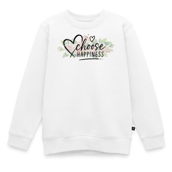 Choose Lucky Flowers - Kids Premium Organic Sweatshirt - white - Front - AI Model Kid Male (0cm)