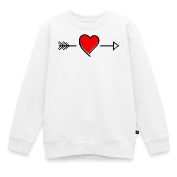 Heart contrast on black - Kids Premium Organic Sweatshirt - white - Front - AI Model Kid Male (0cm)