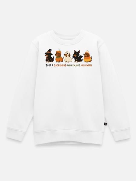 Dackel-Halloween-Crew - Kinder Premium Organic Sweatshirt - Weiß