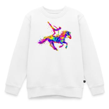Voltigieren - Kinder Premium Organic Sweatshirt - Weiß - Vorne - AI Model Kid Male (0cm)