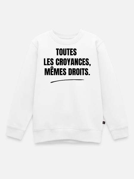 Alle Überzeugungen haben dieselben Rechte - Kinder Premium Organic Sweatshirt - Weiß
