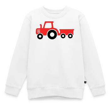 roter Traktor mit Anhänger - Kinder Premium Organic Sweatshirt - Weiß - Vorne - AI Model Kid Male (0cm)