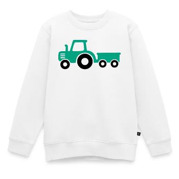 Grüner Traktor mit Anhänger - Kinder Premium Organic Sweatshirt - Weiß - Vorne - AI Model Kid Male (0cm)