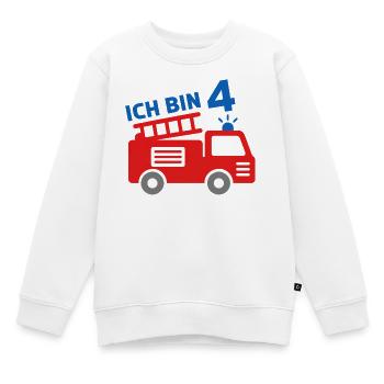 Ich bin vier Feuerwehrauto Kindermotiv - Kinder Premium Organic Sweatshirt - Weiß - Vorne - AI Model Kid Male (0cm)