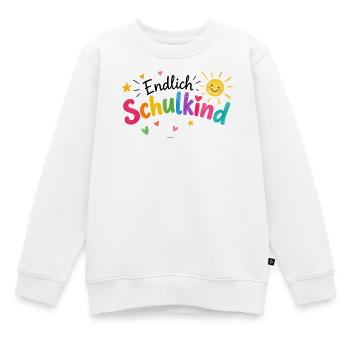 Endlich Schulkind - Erstklässler - Einschulung - Kinder Premium Organic Sweatshirt - Weiß - Vorne - AI Model Kid Male (0cm)