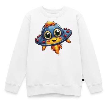 Kinder UFO  - Kinder Premium Organic Sweatshirt - Weiß - Vorne - AI Model Kid Male (0cm)