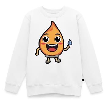 Pfirsichheld mit Wassertropfen - Kinder Premium Organic Sweatshirt - Weiß - Vorne - AI Model Kid Male (0cm)