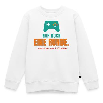 Nur noch eine Runde – Gamer Spruch - Kinder Premium Organic Sweatshirt - Weiß - Vorne - AI Model Kid Male (0cm)
