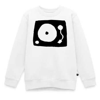 Plattenspieler - Kinder Premium Organic Sweatshirt - Weiß - Vorne - AI Model Kid Male (0cm)