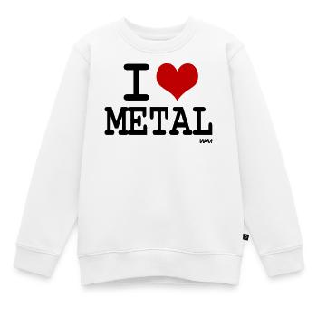 I love metal - couleurs personnalisables - Sweat Premium enfant bio - blanc - Devant - AI Model Kid Male (0cm)