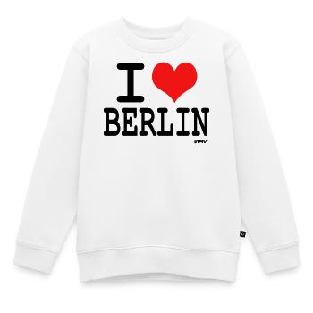 I love Berlin  - Kinder Premium Organic Sweatshirt - Weiß - Vorne - AI Model Kid Male (0cm)