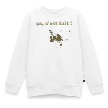 braune Flecken - Kinder Premium Organic Sweatshirt - Weiß - Vorne - AI Model Kid Male (0cm)