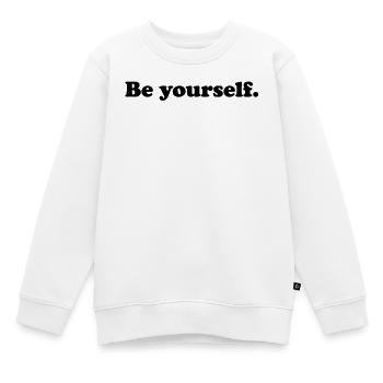 be yourself - Kinder Premium Organic Sweatshirt - Weiß - Vorne - AI Model Kid Male (0cm)