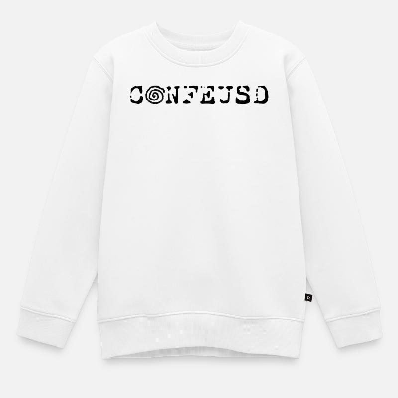 Confused - Kinder Premium Organic Sweatshirt - Weiß