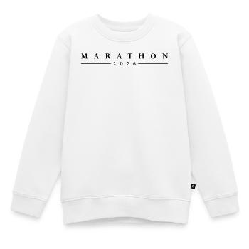 Marathon 2026 Schriftzug - Kinder Premium Organic Sweatshirt - Weiß - Vorne - AI Model Kid Male (0cm)