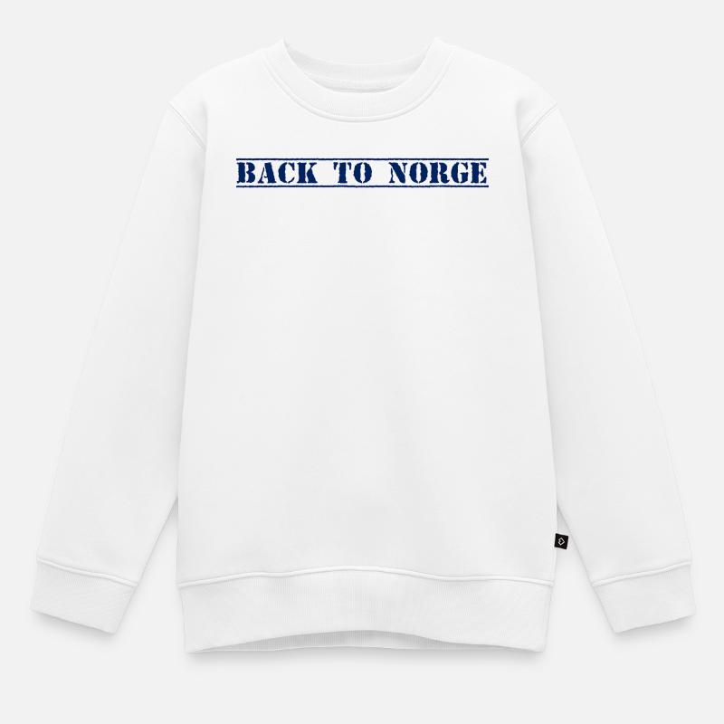 Norge Norwegen - Kinder Premium Organic Sweatshirt - Weiß