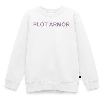 Lustige Sprüche über Plot Armor im Kino - Kinder Premium Organic Sweatshirt - Weiß - Vorne - AI Model Kid Male (0cm)