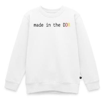 DDR Lustiger Spruch Made in the DDR - Kinder Premium Organic Sweatshirt - Weiß - Vorne - AI Model Kid Male (0cm)