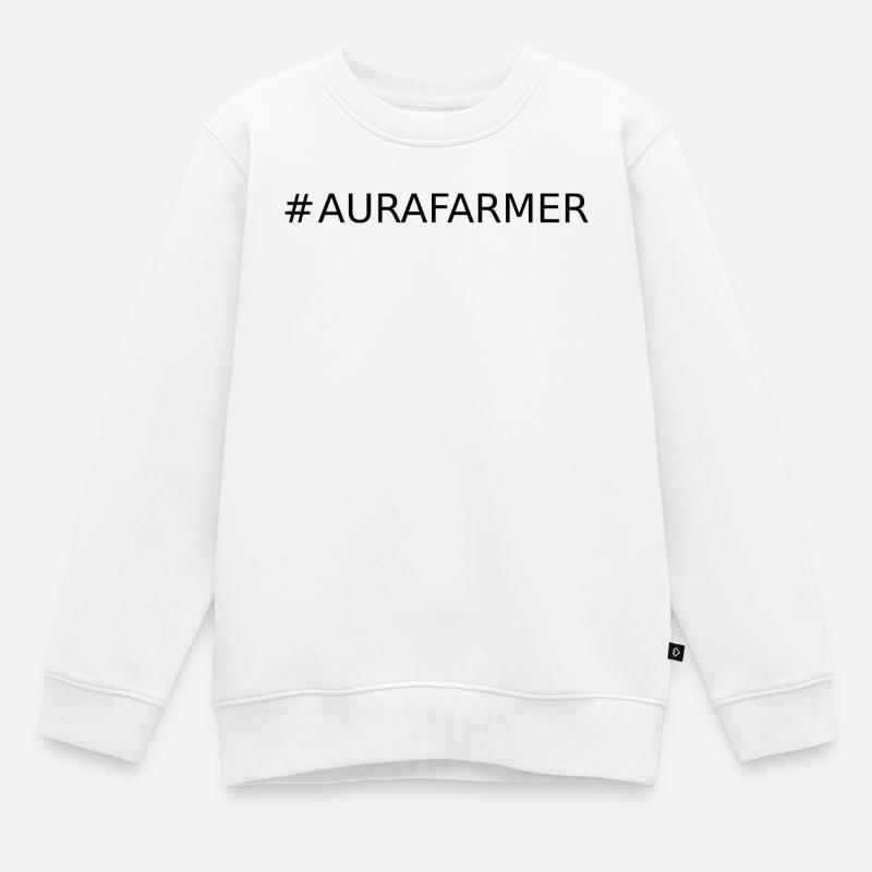 #AURAFARMER - Kinder Premium Organic Sweatshirt - Weiß