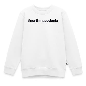 NORTH MACEDONIA Hashtag Nordmazedonien - Kinder Premium Organic Sweatshirt - Weiß - Vorne - AI Model Kid Male (0cm)