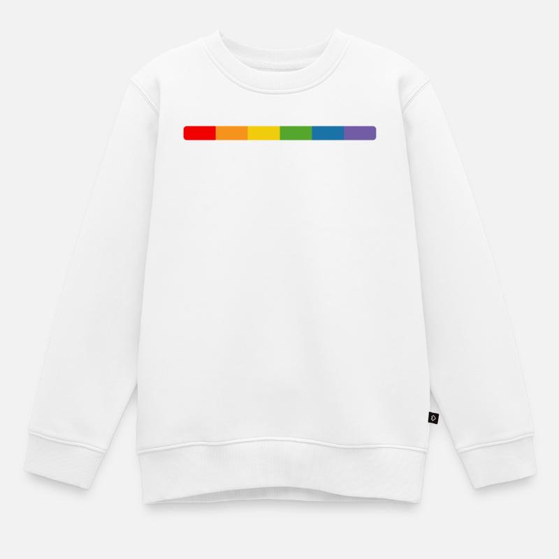 Tshirt arc-en-ciel LGBT tshirt queer csd - Sweat Premium enfant bio - blanc