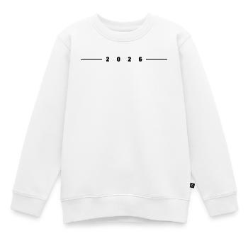 2026 Strich - Kinder Premium Organic Sweatshirt - Weiß - Vorne - AI Model Kid Male (0cm)