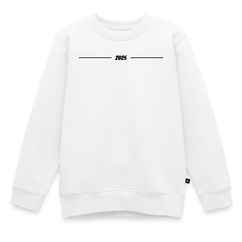 2025 - Jahr - Linie - Jahreswechsel - Kinder Premium Organic Sweatshirt - Weiß - Vorne - AI Model Kid Male (0cm)