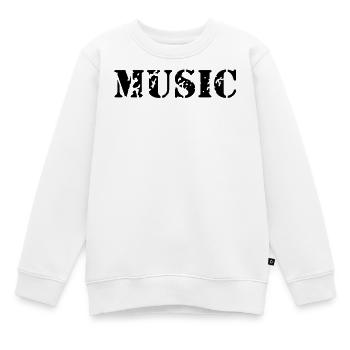 Music als Stempel Druck - Kinder Premium Organic Sweatshirt - Weiß - Vorne - AI Model Kid Male (0cm)